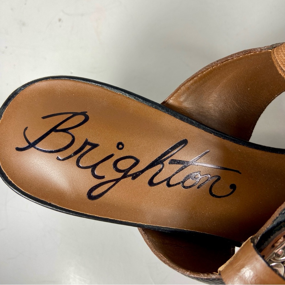 Brighton Black and Brown Heels with Decorative Metal Detail - Picture 9 of 12